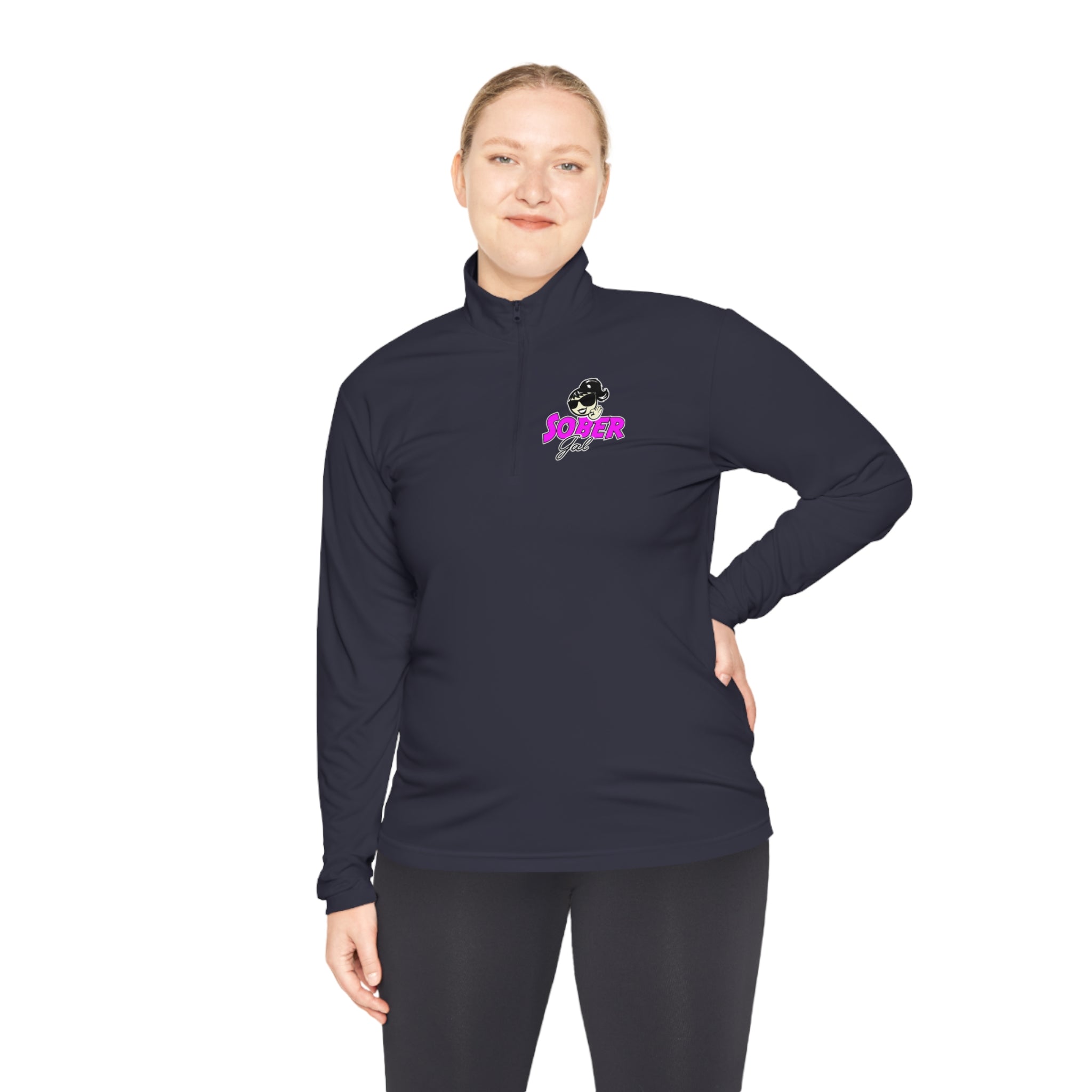 Sober Gal-Quarter-Zip Pullover-Recovery is Beautiful