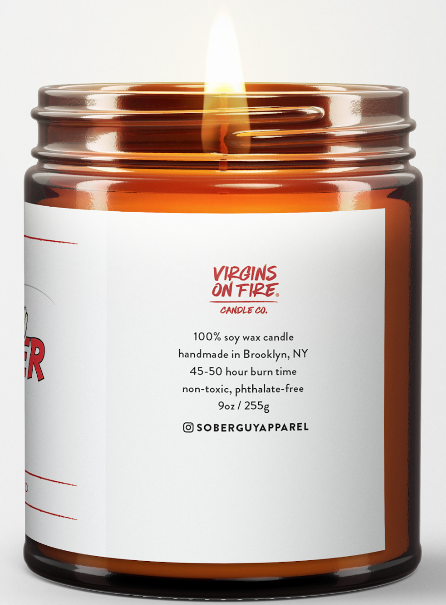 Virgins On Fire Sober Guy Candle